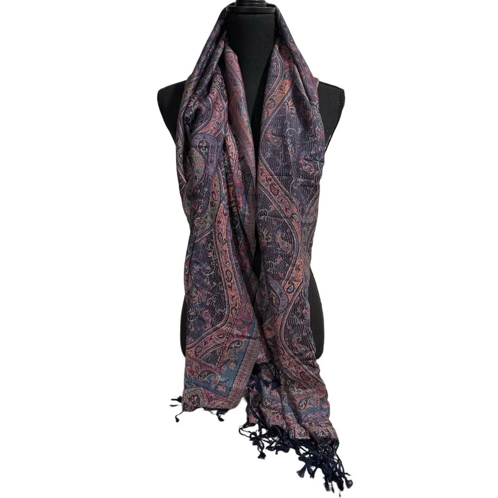 Elegant Shawl in Midnight Blue - Versatile Wrap, Stole, Scarf, Veil Soft & Cozy